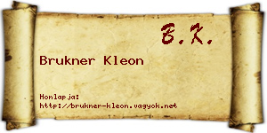 Brukner Kleon névjegykártya